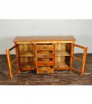 WOODEN DRAWER GLASS SIDEBOARD