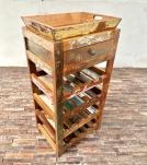 SOLID RECLAIMED TEAK WINE BAR W/ TRAY