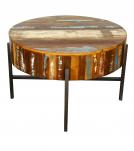 SOLID RECLAIMED TEAK WOOD W/ METAL COFFEE TABLE