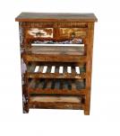 SOLID RECLAIMED TEAK WOOD WINE CABINET