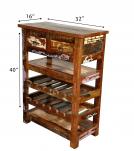 SOLID RECLAIMED TEAK WOOD WINE CABINET