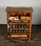 SOLID RECLAIMED TEAK WOOD WINE CABINET
