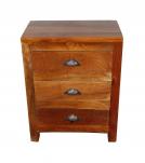 SOLID RECLAIMED TEAK WOOD END TABLE / NIGHTSTAND W/ 3 DRAWERS