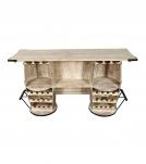 SOLID RECLAIMED TEAK WOOD DOUBLE BARREL RECLAIMED WOOD BAR