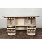 SOLID RECLAIMED TEAK WOOD DOUBLE BARREL RECLAIMED WOOD BAR