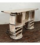 SOLID RECLAIMED TEAK WOOD DOUBLE BARREL RECLAIMED WOOD BAR