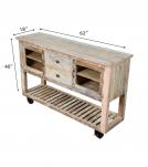 WOOD/IRON 2 DRAWER GLASS CONSOLE