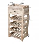 RECLAIMED SOLID TEAK WINE BAR W/ DRAWER & TRAY