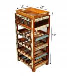 SOLID RECLAIMED TEAK WOOD WINE BAR W/ DRAWER & TRAY