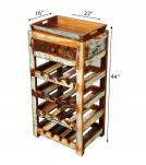 SOLID RECLAIMED TEAK WOOD WINE BAR W/ DRAWER & TRAY
