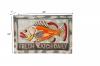 HAND CARVED SOLID PAINTED WOOD "FRESH CATCH DAILY" FISH PLAQUE
