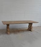 9' SOLID WOOD PEDESTAL DINING TABLE