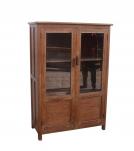 VINTAGE RECLAIMED TEAK & GLASS CABINET