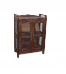 VINTAGE RECLAIMED TEAK & GLASS CABINET