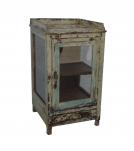 VINTAGE RECLAIMED TEAK & GLASS CABINET