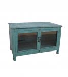 SOLID RECLAIMED TEAK & GLASS CABINET SIDEBOARD