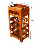 SOLID RECLAIMED TEAK WOOD WINE BAR W/ DRAWER & TRAY