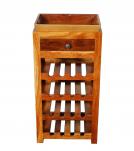 SOLID RECLAIMED TEAK WOOD WINE BAR W/ DRAWER & TRAY
