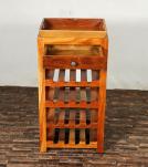 SOLID RECLAIMED TEAK WOOD WINE BAR W/ DRAWER & TRAY