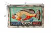 HAND CARVED SOLID PAINTED WOOD "FRESH CATCH DAILY" FISH PLAQUE