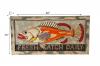 HAND CARVED SOLID PAINTED WOOD "FRESH CATCH DAILY" FISH PLAQUE