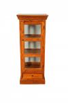 SOLID WOOD & GLASS DISPLAY TOWER CABINET