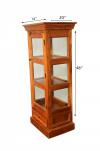 SOLID WOOD & GLASS DISPLAY TOWER CABINET
