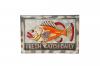 HAND CARVED SOLID PAINTED WOOD "FRESH CATCH DAILY" FISH PLAQUE