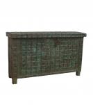 RECLAIMED DECORATIVE METAL TRUNK W/ OPENING LID