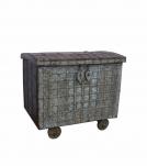 SOLID RECLAIMED WOOD & IRON LIFT TOP TRUNK