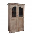 SOLID RECLAIMED TEAK WOOD & GLASS CABINET