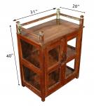 RECLAIMED TEAK WOOD + GLASS CABINET