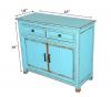 Solid Reclaimed Teak Wood 2 Door, 2 Drawer Sideboard Console Server
