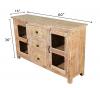 SOLID RECLAIMED TEAK & GLASS 2 DOOR, 3 DRAWER  CABINET CONSOLE SIDEBOARD CABINET