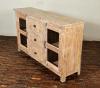 SOLID RECLAIMED TEAK & GLASS 2 DOOR, 3 DRAWER  CABINET CONSOLE SIDEBOARD CABINET