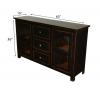 SOLID RECLAIMED TEAK & GLASS 2 DOOR, 3 DRAWER  CABINET CONSOLE SIDEBOARD