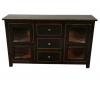 SOLID RECLAIMED TEAK & GLASS 2 DOOR, 3 DRAWER  CABINET CONSOLE SIDEBOARD