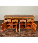 SOLID RECLAIMED TEAK WOOD SIDEBOARD SERVER CONSOLE W/ 4 DRAWERS & 4 DOORS