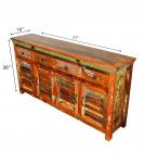 SOLID RECLAIMED TEAK WOOD SIDEBOARD SERVER CONSOLE W/ 4 DRAWERS & 4 DOORS