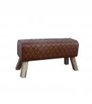 QUILTED GENUINE LEATHER STOOL BENCH