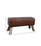 QUILTED GENUINE LEATHER STOOL BENCH
