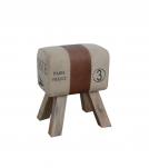 CANVAS & LEATHER STOOL BENCH