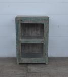 VINTAGE RECLAIMED TEAK & GLASS CABINET