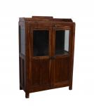 VINTAGE RECLAIMED TEAK WOOD & GLASS CABINET DISPLAY CASE
