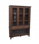 VINTAGE SOLID RECLAIMED TEAK WOOD & GLASS CABINET