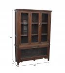 VINTAGE SOLID RECLAIMED TEAK WOOD & GLASS CABINET