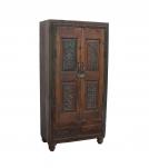 VINTAGE RECLAIMED TEAK WOOD HAND CARVED CABINET CUPBOARD