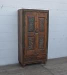 VINTAGE RECLAIMED TEAK WOOD HAND CARVED CABINET CUPBOARD