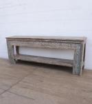 SOLID RECLAIMED TEAK HAND CARVED CONSOLE TABLE