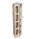 RECLAIMED TEAK WOOD & GLASS CORNER DISPLAY CABINET